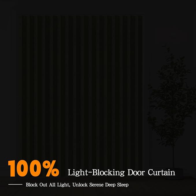 Accordian Door Curtain, 100% Blackout Folding Magnetic Doorway Curtains - Image 4