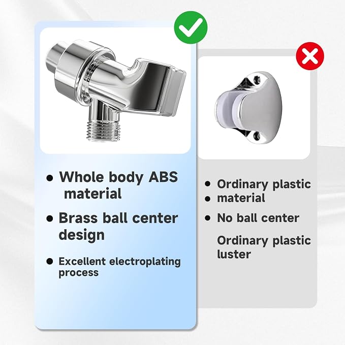 Plastic Shower Head Holder for Hand Held Showerhead Adjustable Shower Arm Mount - Image 3
