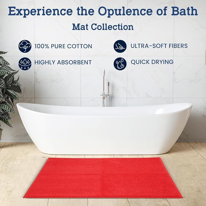 Casa Lino 100% Cotton Bath Mat Set of 2 - Image 2