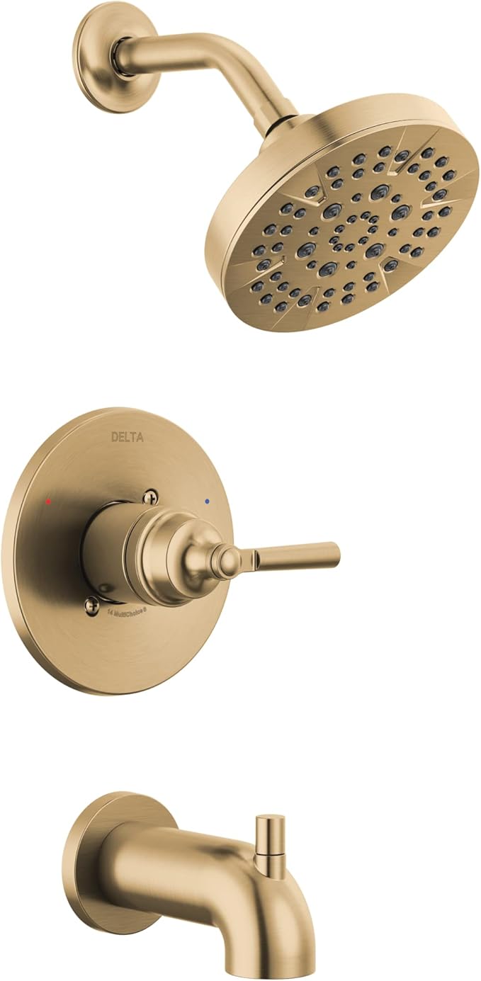 Delta Faucet Saylor 14 Series Gold Tub and Shower Faucet Combo, Bathtub and by DeltaFaucet