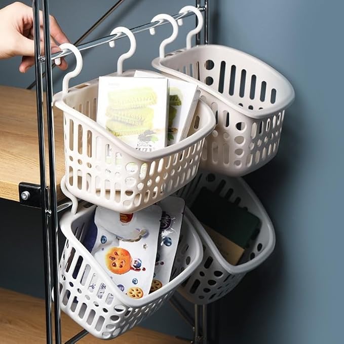 Hanging Bathroom Storage Basket – Wall-Mounted Plastic Organizer Bin - Image 3