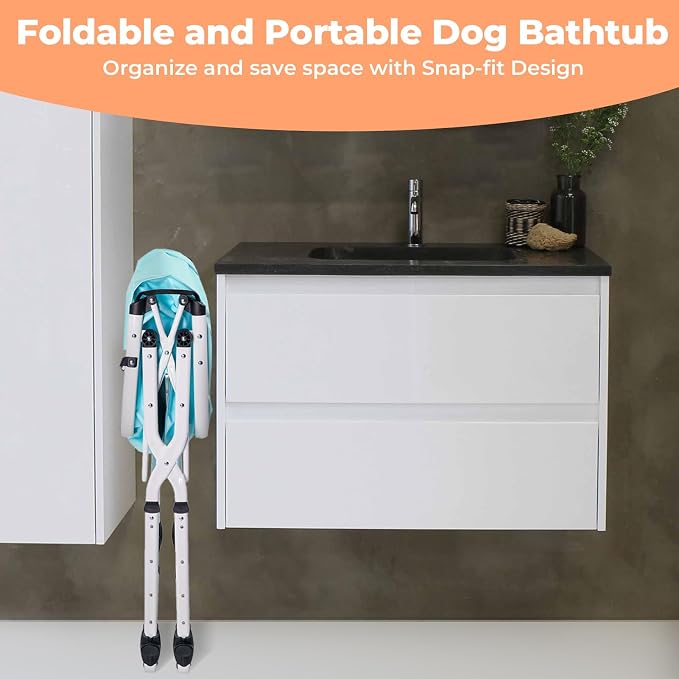 Elevated Portable Dog Bathtub, 5 Height Adjustable Dog Washing Station - Image 5
