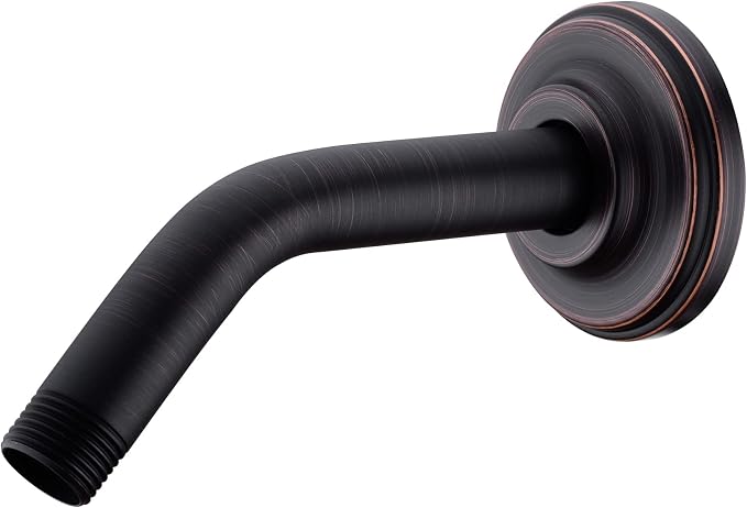 Angled Shower Arm with Flange ORB 6 Inch Stainless Steel Wall Mounted Extension by DIKUROOMS
