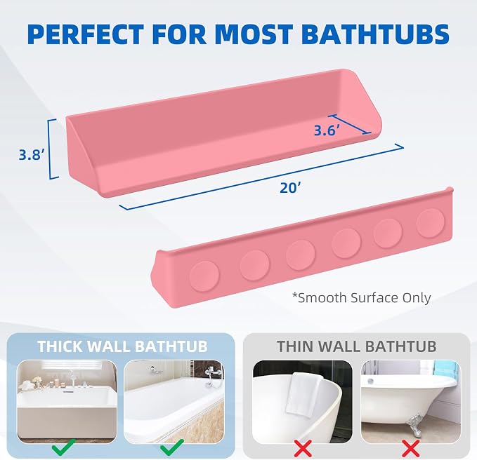 Splash Guard for Bathtub, 3.8" x 3.6" Silicone Bath Tub Splash Guard - Image 5