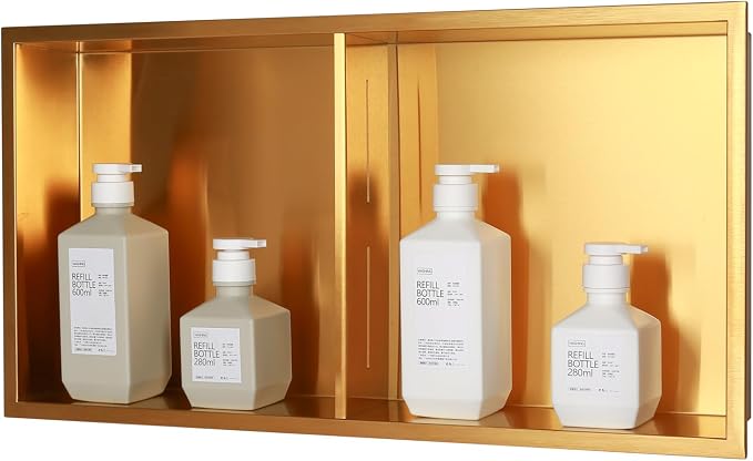 Non Tile Tube Niche Boxes for Showers, Bathroom Niche Double Shelves, Stainless - Image 7