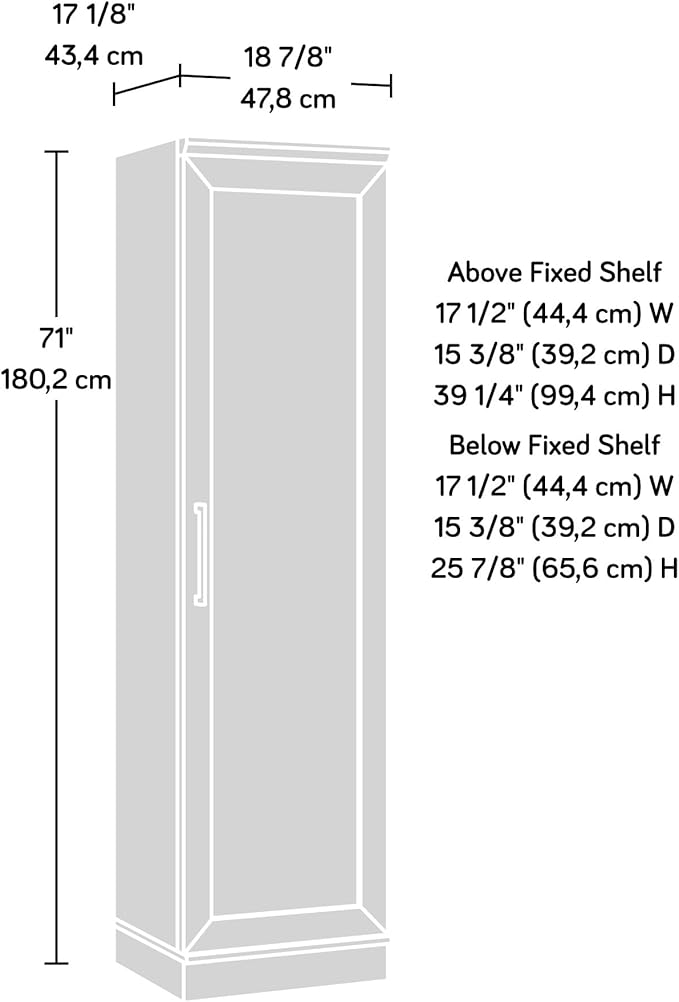 Sauder HomePlus Kitchen Pantry Storage Cabinet Slim Single Door - Image 3