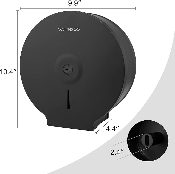 Commercial Jumbo Toilet Paper Dispenser, Wall Mount Stainless Steel 9 Inch Roll - Image 4