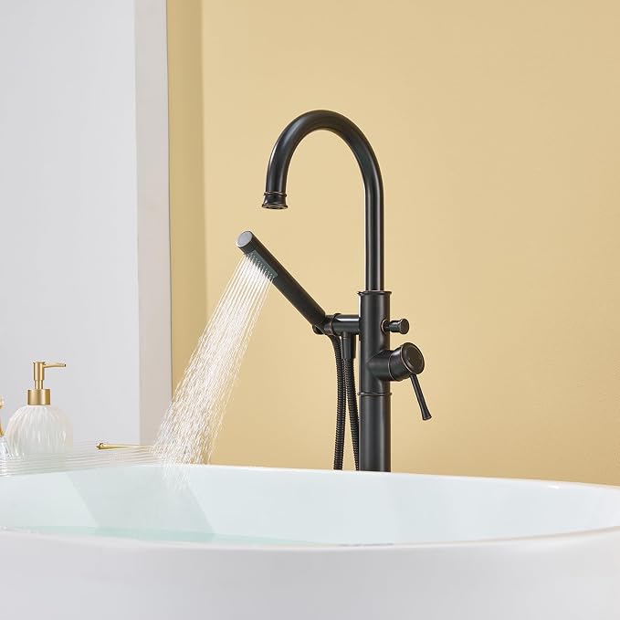 Free Standing Tub Faucet Oil Rubbed Bronze Freestanding Bathtub Faucet Floor - Image 6