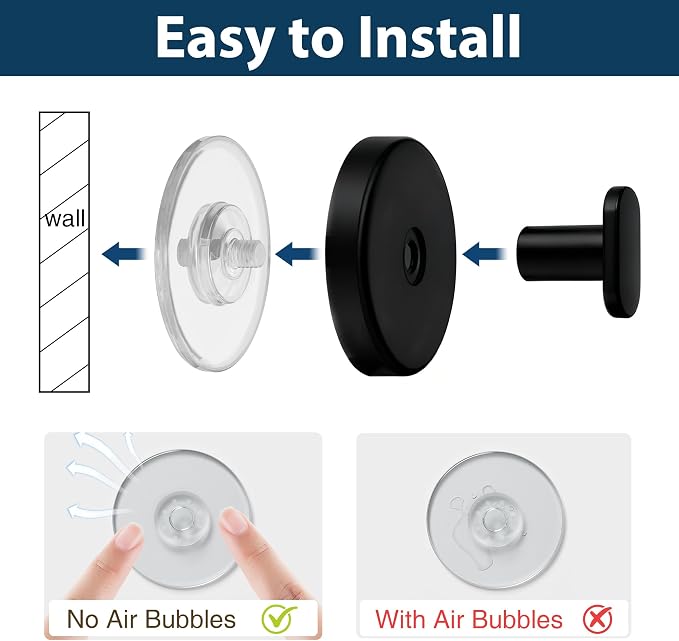 pickpiff Suction Cup Hooks for Shower: 15 LB Strong Wall Hanger for Bathroom - Image 6