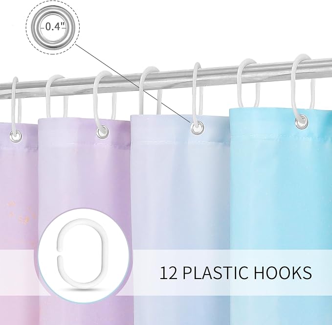 Gibelle Extra Long Shower Curtain 72 x 84, Tall Abstract Marble Shower Curtain - Image 3