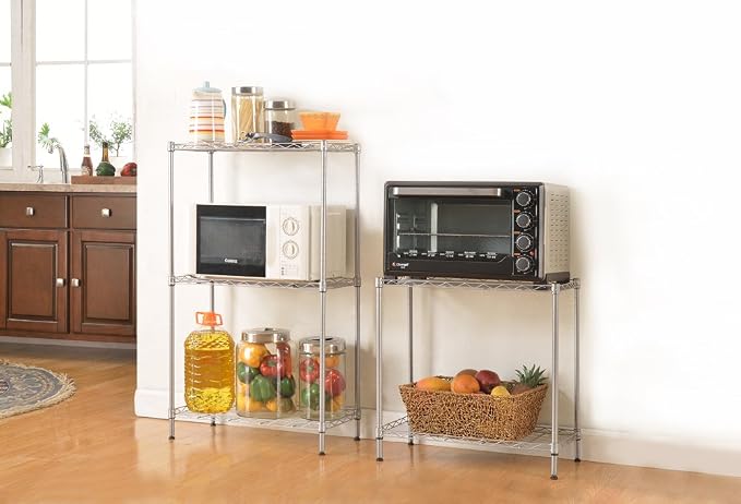 5 Tier Storage Racks Shelving, Heavy Steel Pantry Shelves, Adjustable Wire - Image 5