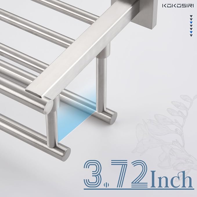 KOKOSIRI Towel Shelf with Double Towel Bars 32 Inches Bathroom Towel Rack Bath - Image 5