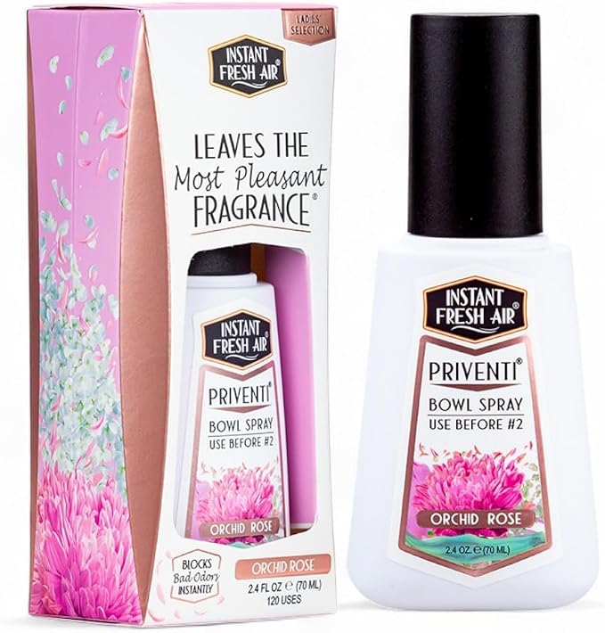 Signature PRIVENTI for Women Toilet Spray, Orchid Rose Scent Bathroom Spray by INSTANTFRESHAIR