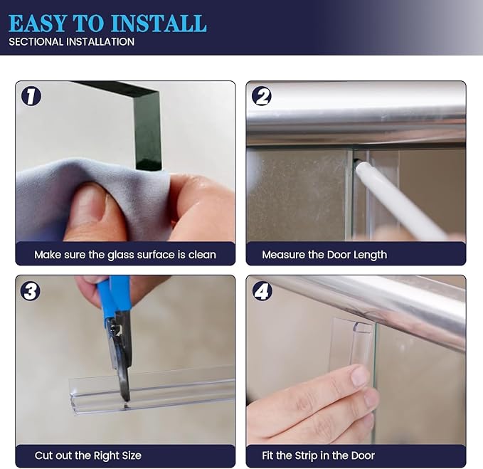 Bathroom Shower Door Seal Strip, PVC Transparent Shower Door Seal Strip - Image 5