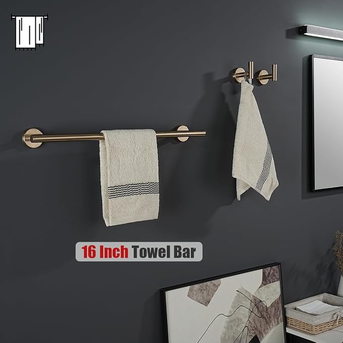 JQK Champagne Bronze Towel Bar, 19 Inch 304 Stainless Steel Thicken 0.8mm Towel - Image 5