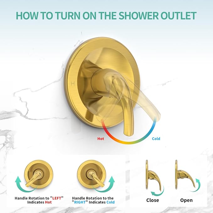 SR SUN RISE High Pressure 3-Way Rainfall Shower Faucet, 3 in 1 Shower Head and - Image 7