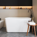 49" Acrylic Freestanding Soaking Bathtub, Matte Drain & Black Overflow by GAOMON