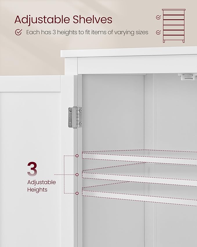 VASAGLE Floor Storage Cabinet, Freestanding Storage Unit - Image 4