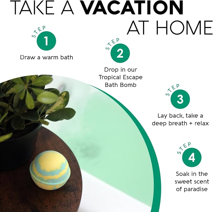 Nature's Beauty Tropical Escape, Pineapple & Coconut Scent Bath Bomb Multi-Pack - Image 3