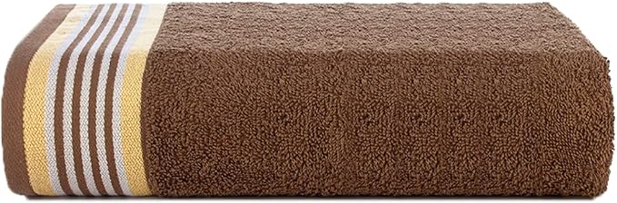 CASA COPENHAGEN He & She 4 Pieces Large Bath Towel Set- Brown + Beige, 550 GSM - Image 3