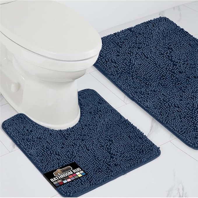 GORILLA GRIP Bathroom Rug Sets, Soft Chenille 2 Piece Area Rugs Set, Toilet by GorillaGrip