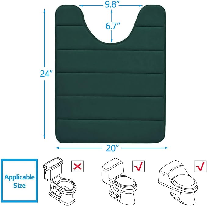Buganda Memory Foam U-Shaped Contour Toilet Rugs, Non Slip Absorbent, Thick - Image 2