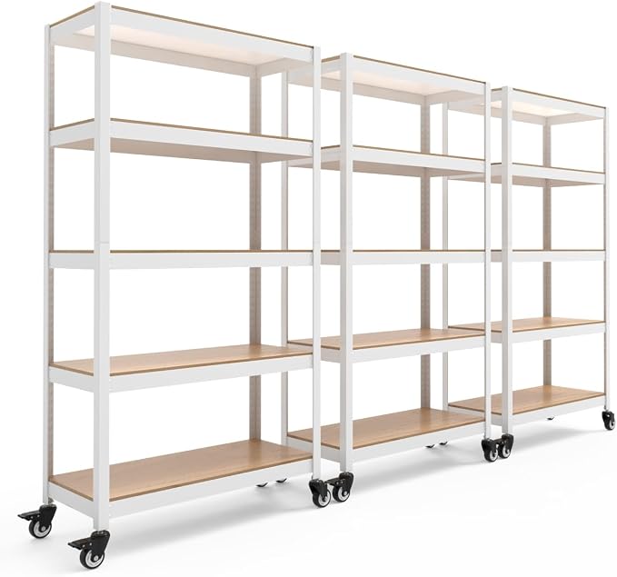 HOMEDANT House 5-Tier Metal Rolling Cart Shelf Rack Casters Heavy Duty by TheBestOrganizingSolution