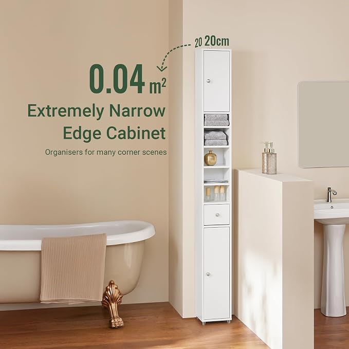 SoBuy Bathroom Narrow Storage Cabinet, Skinny Tall Unit - Image 4