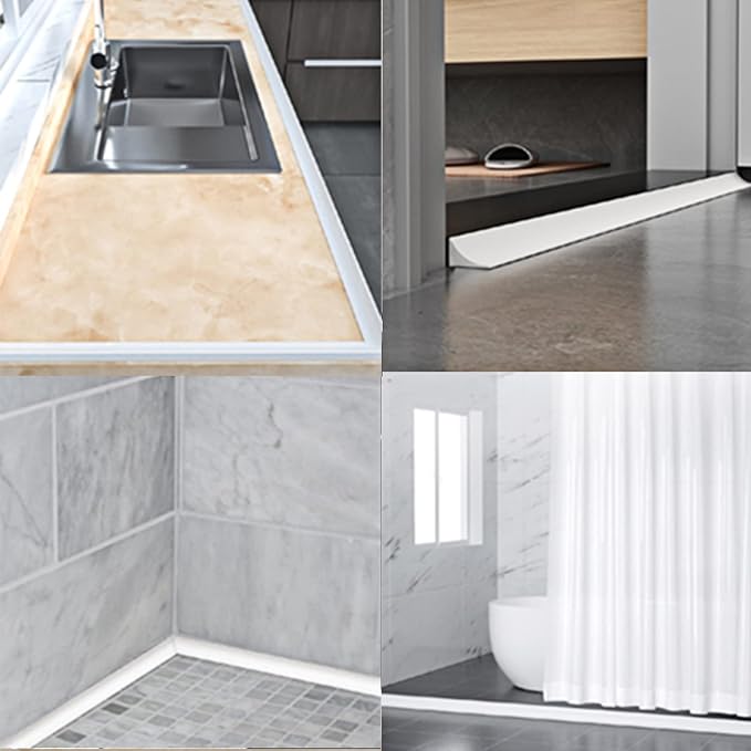 Silicone Shower Threshold Water Dam, Kitchen Sink Splash Guard, Shower Barrier - Image 6