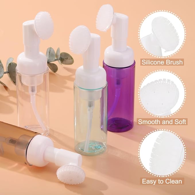uxcell 4Pcs Empty Foaming Soap Dispenser, 2oz / 60ml Facial Cleanser Foam Bottle - Image 3