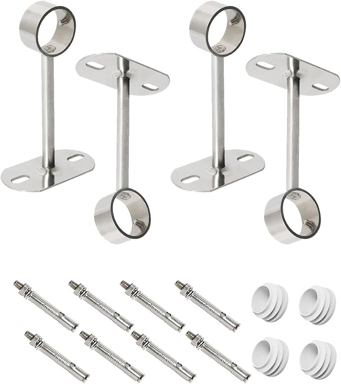 4Pcs ID32mm, Clothes Rail mounting Bracket, Shower Curtain Closet tie Rod by Ohamtes