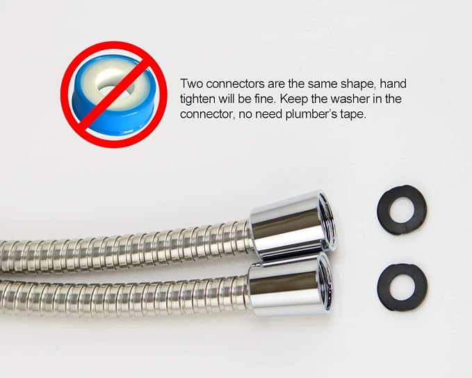 Purelux Shower Hose, 80 Inches Universal Handheld Showerhead Hose Made of - Image 2