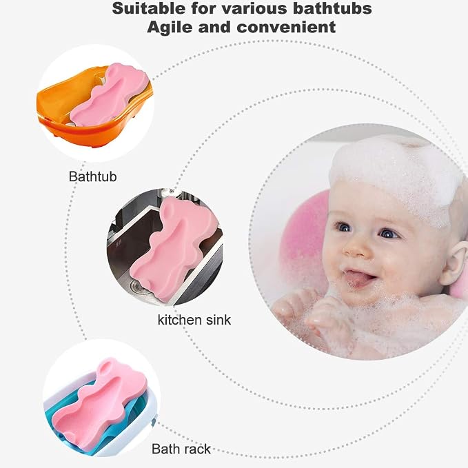Soft Infant Bath Sponge Skid Proof Baby Bath Mat Newborn Odor Free - Image 2
