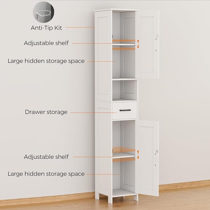 Homhedy 67" H Tall Bathroom Storage Cabinet - Image 4