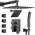 Shower Systems with 4 Body Spray Jets, STARBATH 4 Way 12+6" Rainfall Shower by STARBATH