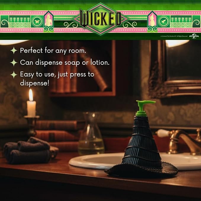 Wicked Witch Hat Soap/Lotion/Hand Sanitizer Resin Pump Dispenser, 13 Ounces - Image 3