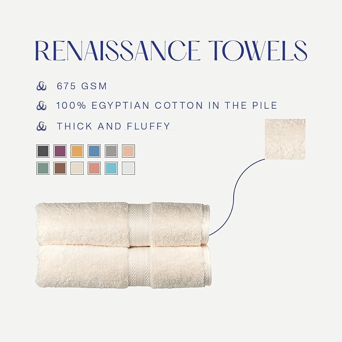 Christy Renaissance 6 Piece Towel Set | Parchment Off-White | 100% Egyptian - Image 5