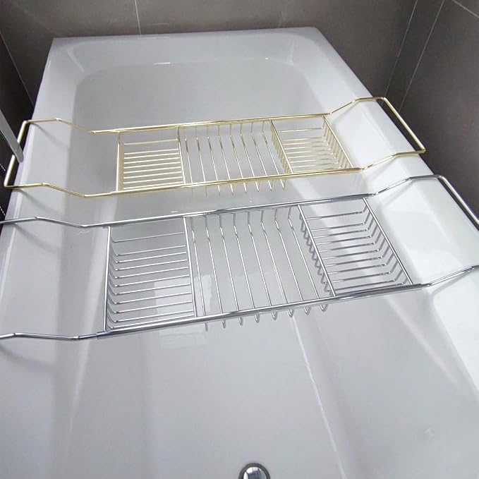 Stainless Steel Expandable Shower Bathtub Tray Over Tub Bath Caddy Expandable - Image 5