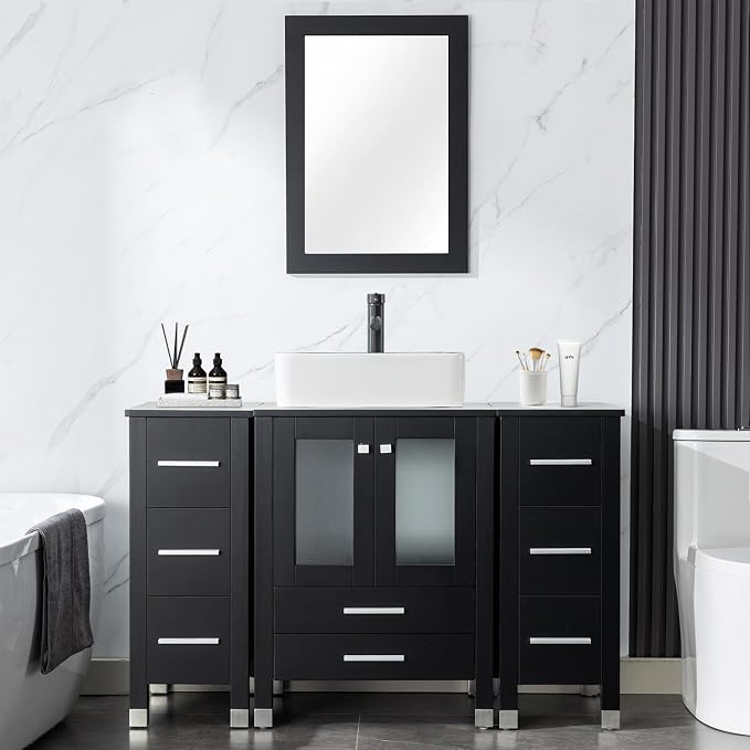 LUCKWIND 48" Bathroom Vanity Sink Combo, 24-inch Main Cabniet by LUCKWIND