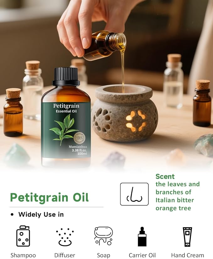 Pure Petitgrain Essential Oil for Bedtime Serenity, Evening Relaxation & Pillow - Image 5