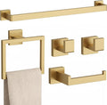 5-Piece Brushed Gold Bathroom Accessories Set – 23.6" Towel Bar, Towel Ring by PNWNNHInc