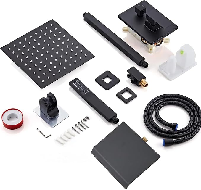 8 Inch Shower Faucet Set, Ceiling Mounted Rainfall Shower System - Image 8