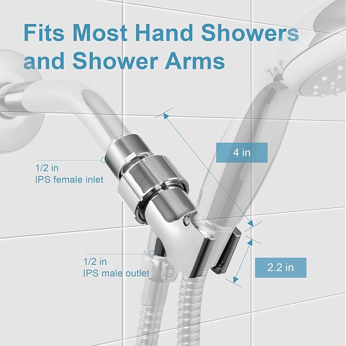 OFFO Shower Head Holder with Solid Metal Ball Joint - Image 3