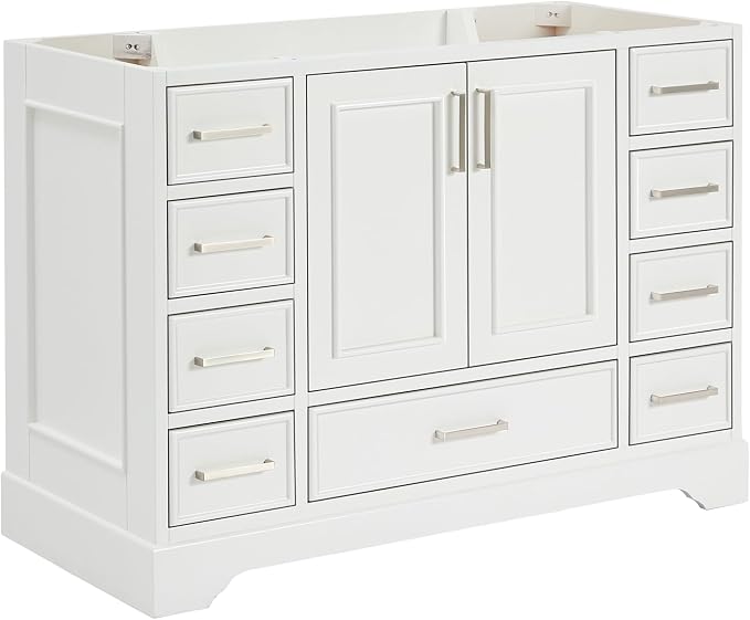 ARIEL Stafford 48" White Bathroom Vanity Base Cabinet, Single Sink Configuration - Image 4