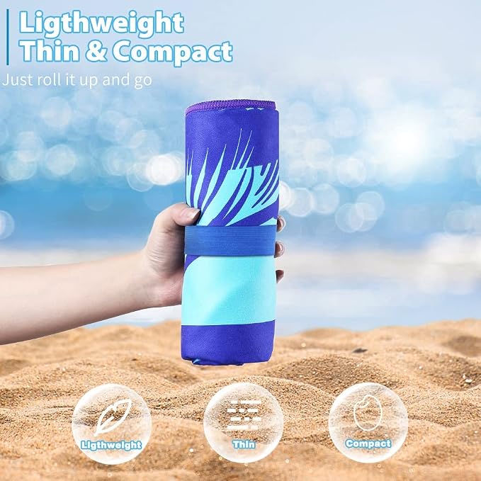4 Pack Microfiber Oversized Lightweight Beach Towel 71"x32" XL Extra Large Thin - Image 2