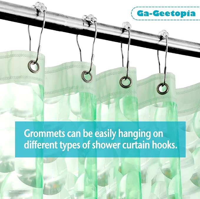 Ga-Geetopia EVA 3D Green Pearl Water Cube Plastic Shower Curtain Liner - Image 4