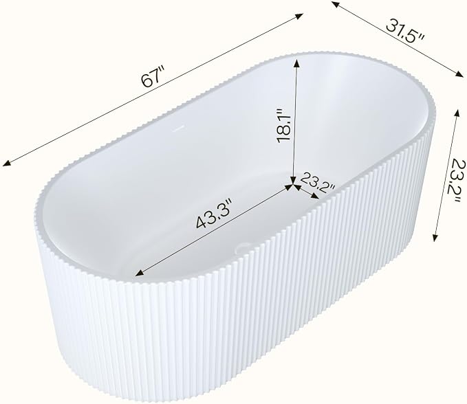 67" Acrylic Freestanding Bathtub, cUPC Certified Free Standing Tub, Chrome - Image 2