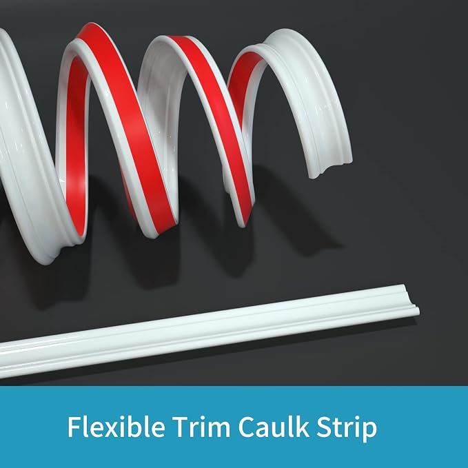 Flexible Trim Caulk Strip Wall Moulding Trim, 1 in x16 Ft Peel and Stick Trim - Image 2