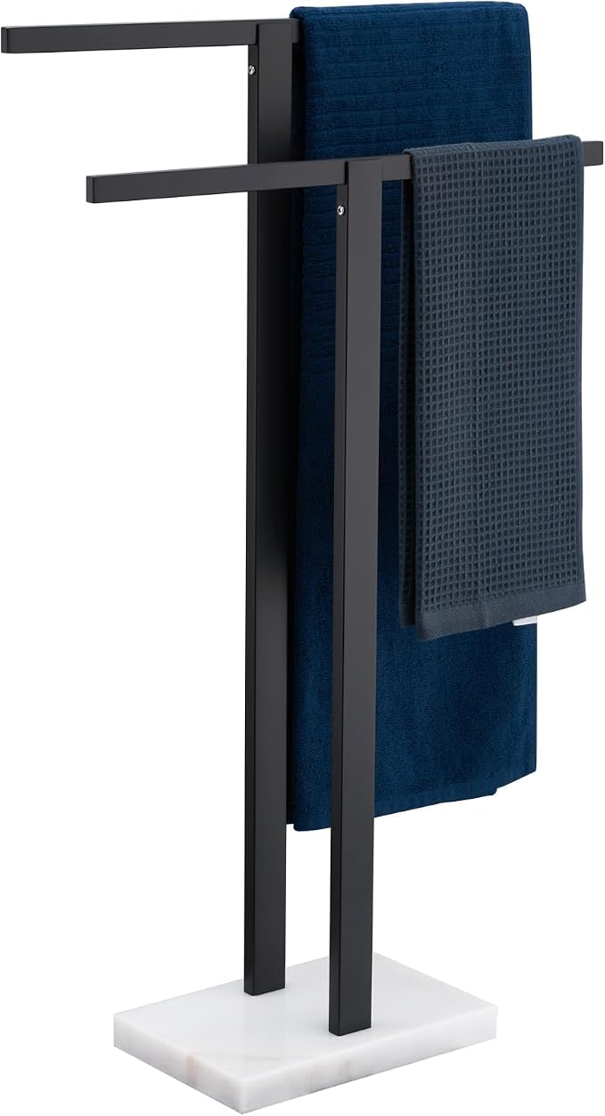 KOKOSIRI Bathroom Towel Racks 2-Tier Standing Towel Bars by KOKOSIRI