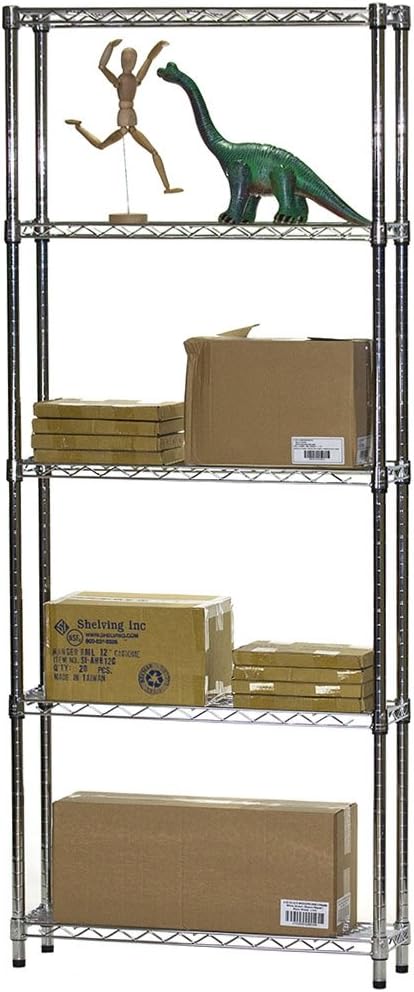 Shelving Inc. 8" d x 30" w x 64" h Chrome Wire Shelving - Image 3